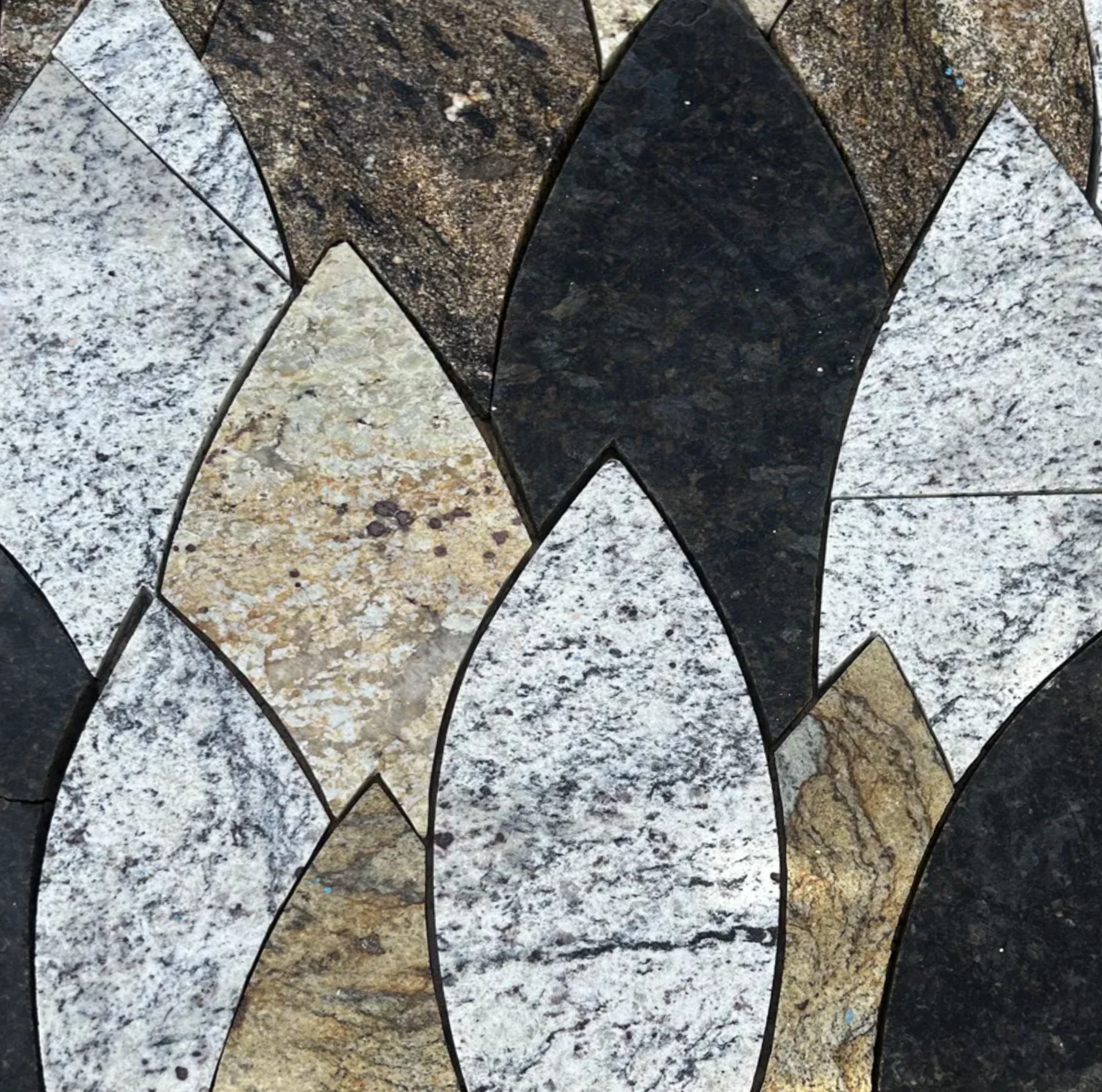 Granite feather petal mosaic